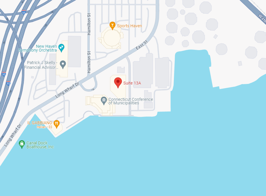 Map of Kennedy, Johnson, Schwab & Roberge KJSR's New Haven office